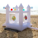 Kids Mini White Bounce House with Ball Pit and Slide