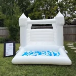 Mini White Bounce House for Kids with A Ball Pit