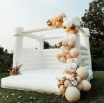 White Bounce House Flat Top with Blower, Party Wedding Decoration