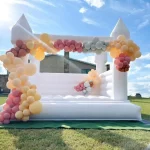 White Inflatable Bounce House, Bouncy Castle for Wedding Decoration Birthday Party