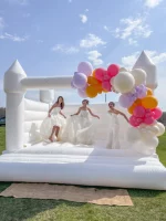 White Inflatable Bounce House, Bouncy Castle for Wedding Decoration Birthday Party