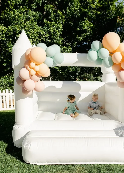Mini White Bouncy Castle House for Kids